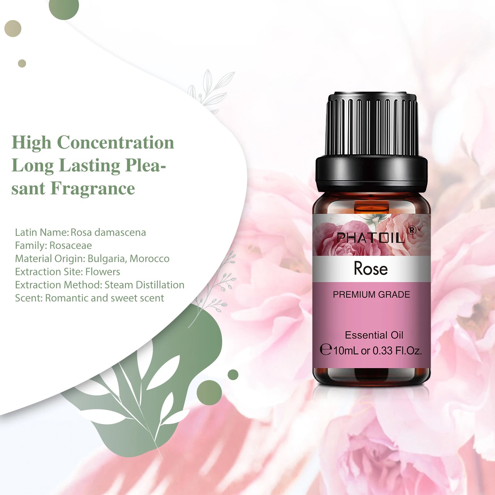 PHATOIL Natural Plant Essential Oil 10ml Eucalyptus Lavender Bergamot Vanilla Peppermint 1PCS Aroma Essential Oils For Diffuser Breezeade